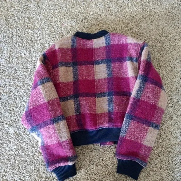 NWOT: House of Harlow 1960 -Women's Plaid, Wool-Blend, Quilted Bomber Jacket- XS - Picture 4 of 4